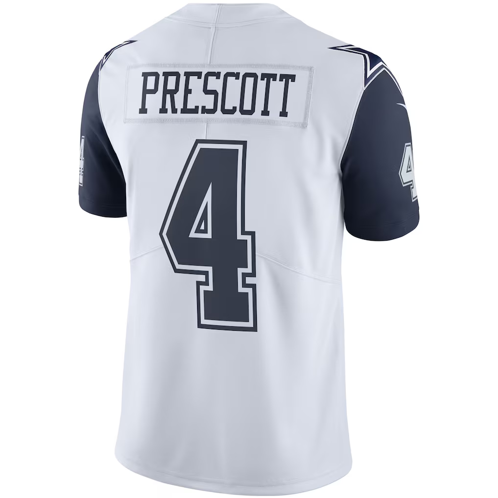 Tlead D.Cowboys #4 Dak Prescott White Color Rush Vapor Limited Stitched Jerseys