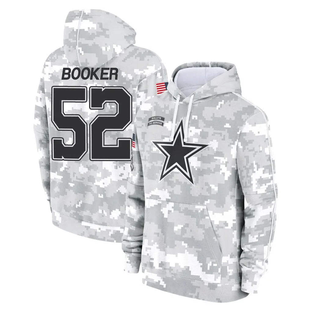 Tlead D.Cowboys #52 Tyler Booker Player Arctic Camo Salute to Service Hoodies Limited Game Stitched Jerseys
