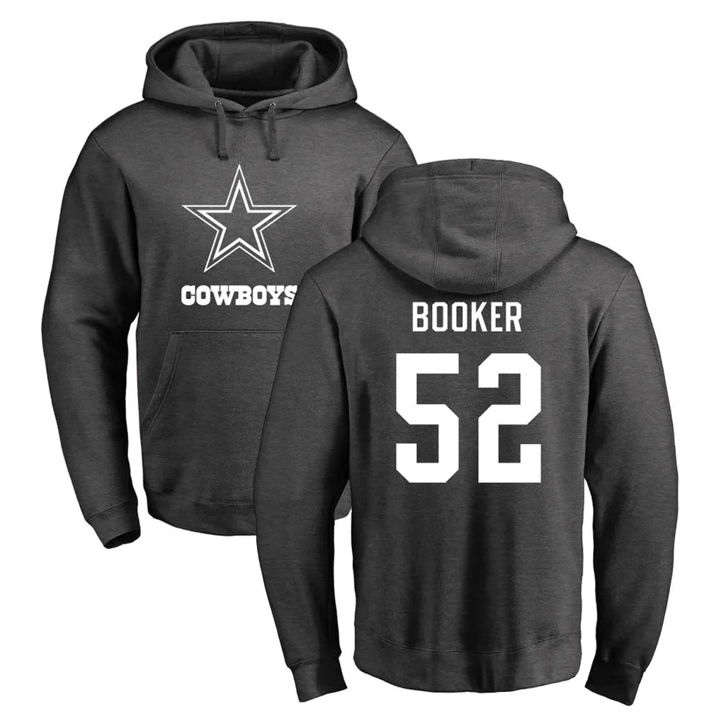 Tlead D.Cowboys #52 Tyler Booker Player Ash One Color Pullover Hoodie Limited Stitched Jerseys