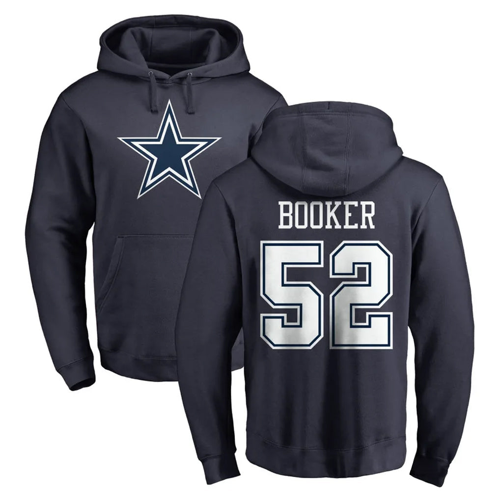 Tlead D.Cowboys #52 Tyler Booker Player Navy Pullover Hoodies Limited Stitched Jerseys