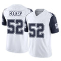 Tlead D.Cowboys #52 Tyler Booker Player White-Navy Limited Vapor F.U.S.E. Home Game Stitched Jerseys