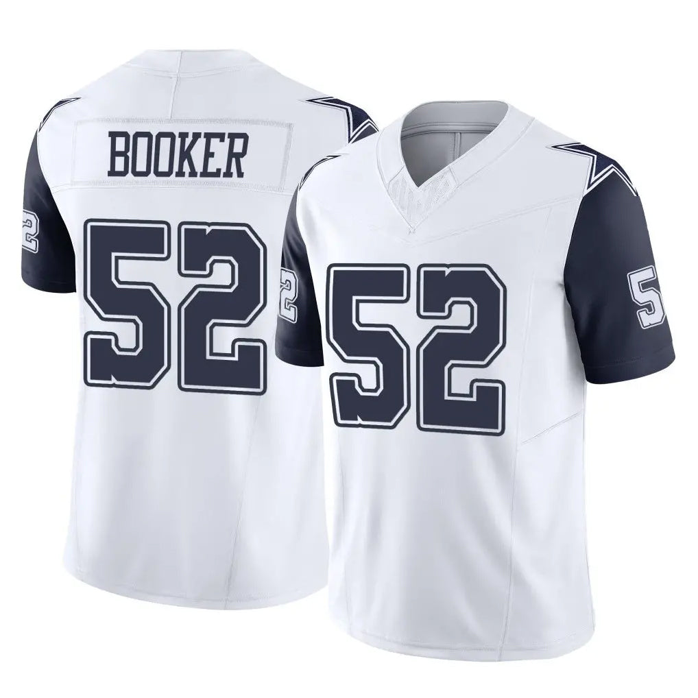 Tlead D.Cowboys #52 Tyler Booker Player White-Navy Limited Vapor F.U.S.E. Home Game Stitched Jerseys
