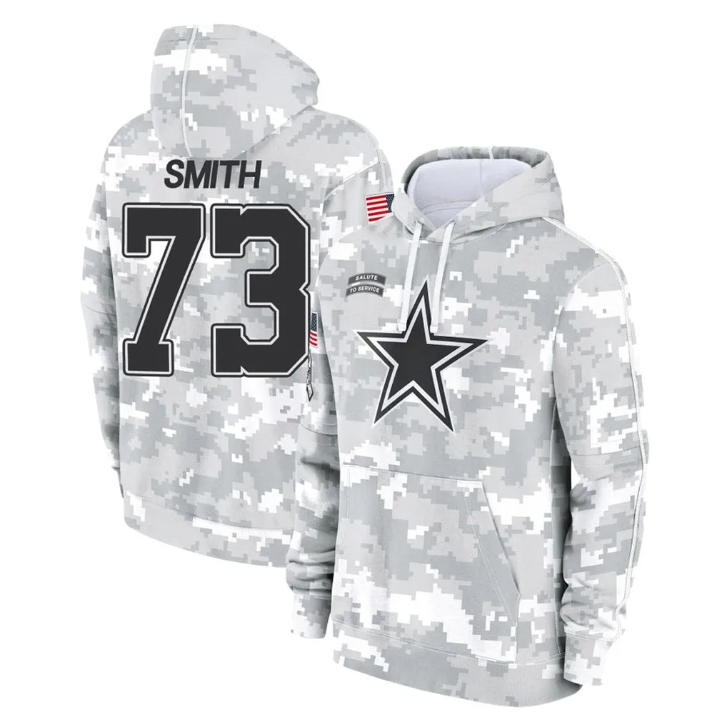 Tlead D.Cowboys #73 Tyler Smith Player Arctic Camo Salute to Service Hoodies Limited Game Stitched Jerseys