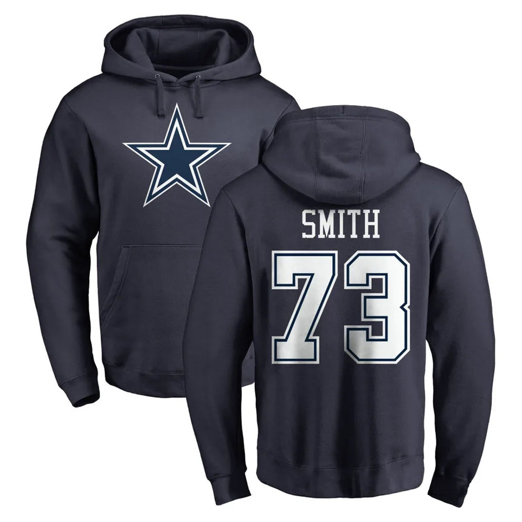 Tlead D.Cowboys #73 Tyler Smith Player Navy Pullover Hoodies Limited Stitched Jerseys