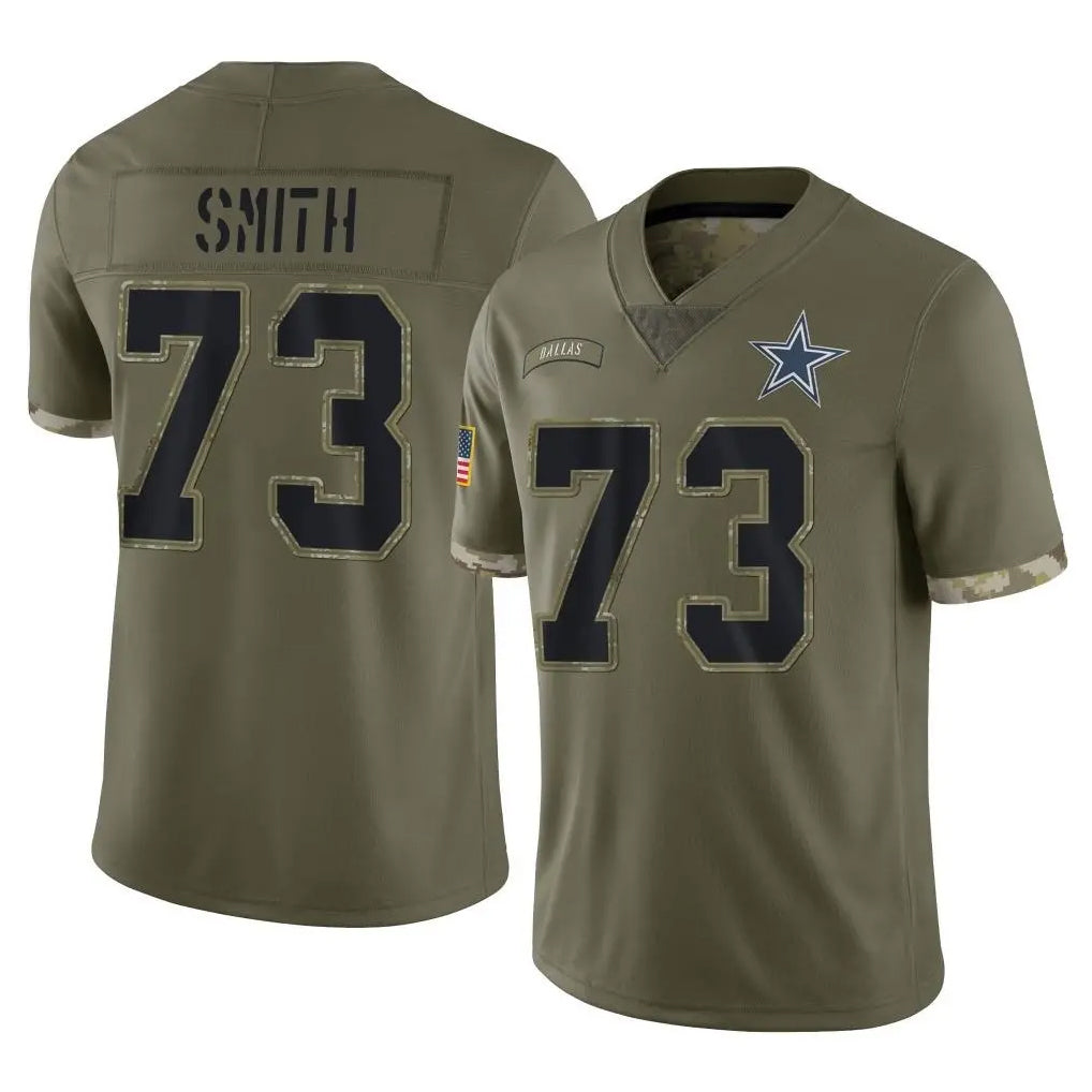 Tlead D.Cowboys #73 Tyler Smith Player Olive Salute to Service Limited Game Stitched Jerseys