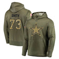 Tlead D.Cowboys #73 Tyler Smith Player Olive Salute to Service Pullover Hoodies Home Game Stitched Jerseys