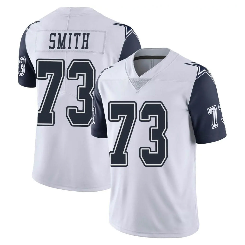 Tlead D.Cowboys #73 Tyler Smith Player White-Navy Limited Color Rush Vapor Untouchable Home Game Stitched Jerseys