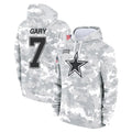Tlead D.Cowboys #7 Rashan Gary Player Arctic Camo Salute to Service Hoodies Limited Game Stitched Jerseys