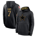Tlead D.Cowboys #7 Rashan Gary Player Black Salute to Service Pullover Hoodies Limited Stitched Jerseys