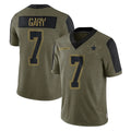 Tlead D.Cowboys #7 Rashan Gary Player Olive Salute to Service Limited Home Game Stitched Jerseys