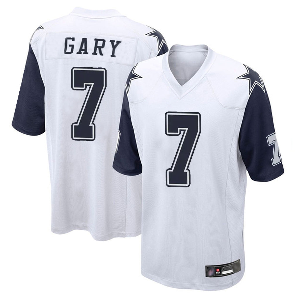 Tlead D.Cowboys #7 Rashan Gary Player White-Navy Home Game Stitched Jerseys