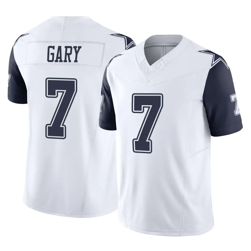 Tlead D.Cowboys #7 Rashan Gary Player White-Navy Limited Vapor F.U.S.E. Home Game Stitched Jerseys