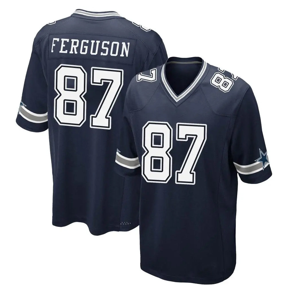 Tlead D.Cowboys #87 Jake Ferguson Player Navy Home Game Stitched Jerseys