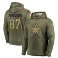 Tlead D.Cowboys #87 Jake Ferguson Player Olive Salute to Service Pullover Hoodies Home Game Stitched Jerseys
