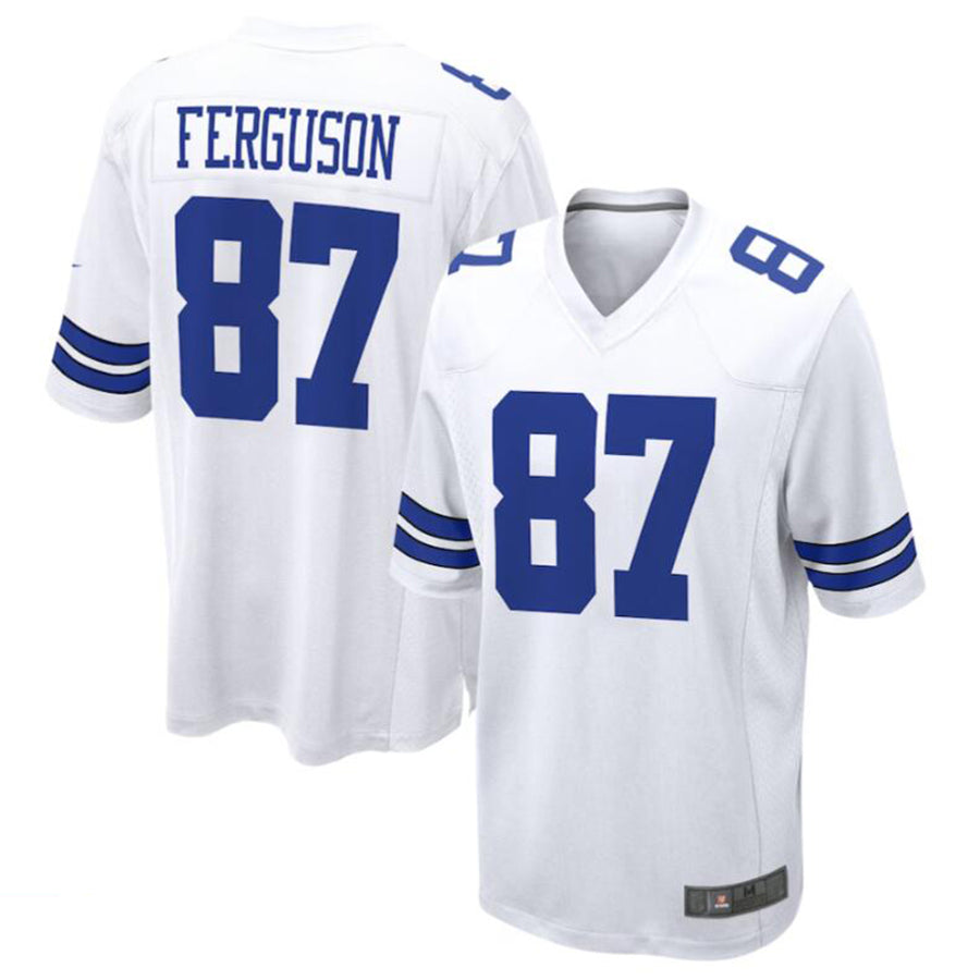 Tlead D.Cowboys #87 Jake Ferguson White Game Jersey American Stitched Jerseys