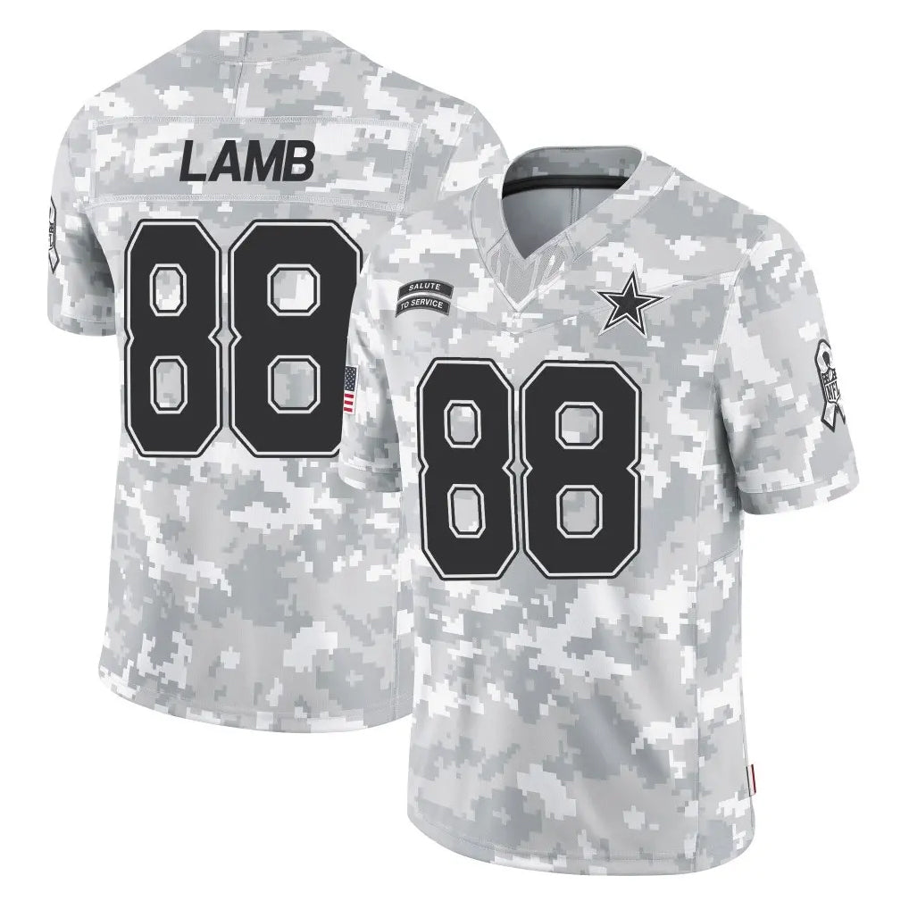 Tlead D.Cowboys #88 CeeDee Lamb Player Arctic Camo Salute to Service Limited Home Game Stitched Jerseys