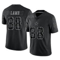 Tlead D.Cowboys #88 CeeDee Lamb Player Black Limited Reflective Home Game Stitched Jerseys