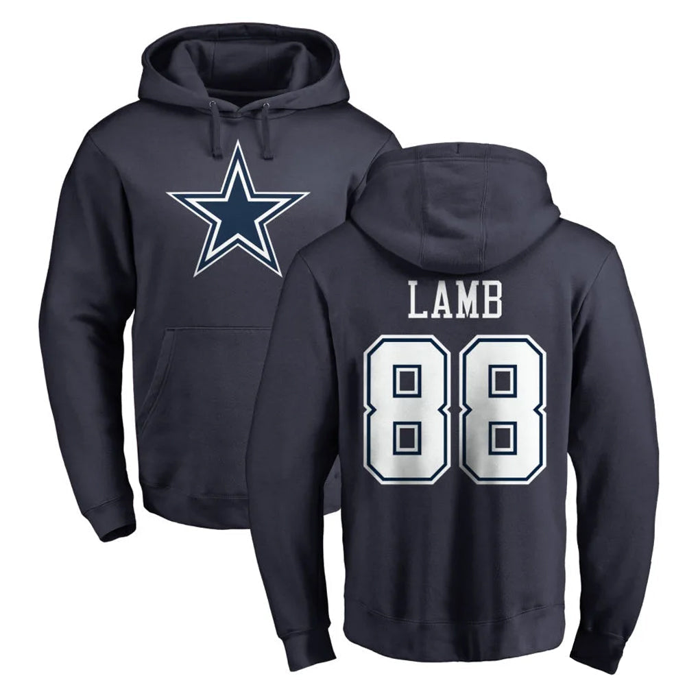 Tlead D.Cowboys #88 CeeDee Lamb Player Navy Pullover Hoodies Limited Stitched Jerseys