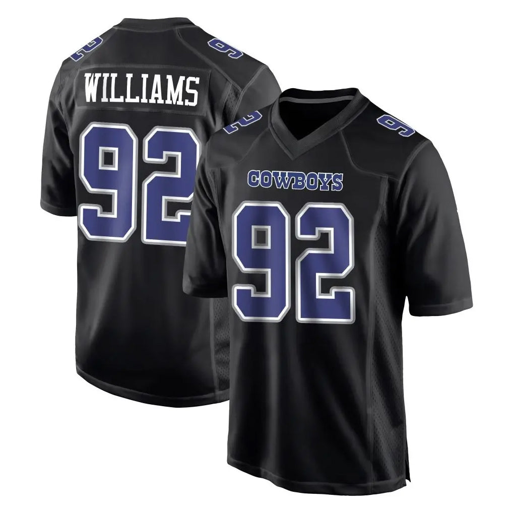 Tlead D.Cowboys #92 Quinnen Williams Player Carbon Black Fashion Home Game Stitched Jerseys