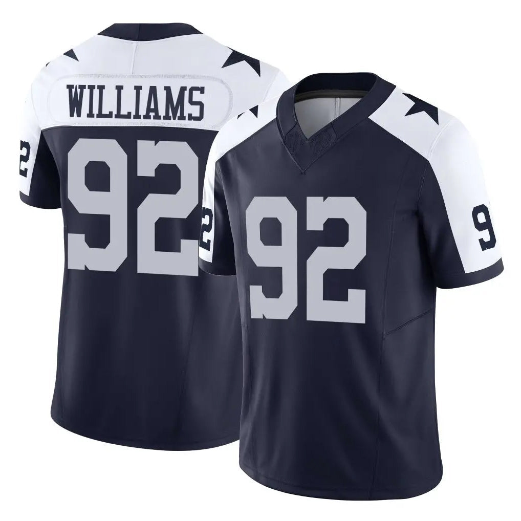 Tlead D.Cowboys #92 Quinnen Williams Player Navy-White Limited Alternate Vapor F.U.S.E. Home Game Stitched Jerseys