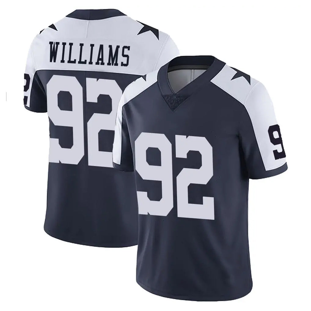 Tlead D.Cowboys #92 Quinnen Williams Player Navy-White Limited Alternate Vapor Untouchable Home Game Stitched Jerseys