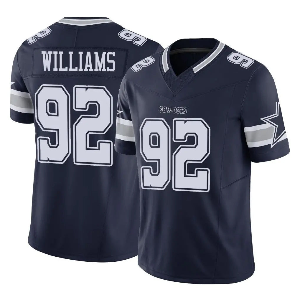 Tlead D.Cowboys #92 Quinnen Williams Player Navy Limited Vapor F.U.S.E. Home Game Stitched Jerseys