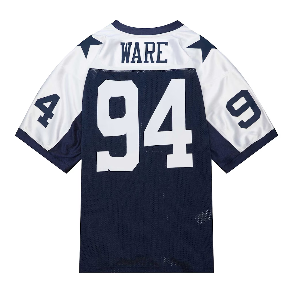 Tlead D.Cowboys #94 DeMarcus Ware Mitchell & Ness Navy 2011 Authentic Throwback Retired Player Jersey Stitched Puhic