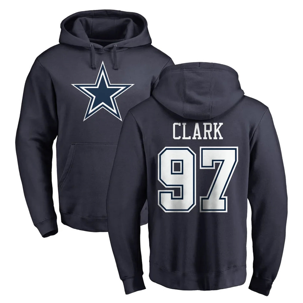 Tlead D.Cowboys #97 Kenny Clark Player Navy Pullover Hoodies Limited Stitched Jerseys