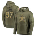 Tlead D.Cowboys #97 Kenny Clark Player Olive Salute to Service Pullover Hoodies Home Game Stitched Jerseys