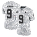 Tlead D.Cowboys #9 KaVontae Turpin Player Arctic Camo Salute to Service Limited Home Game Stitched Jerseys