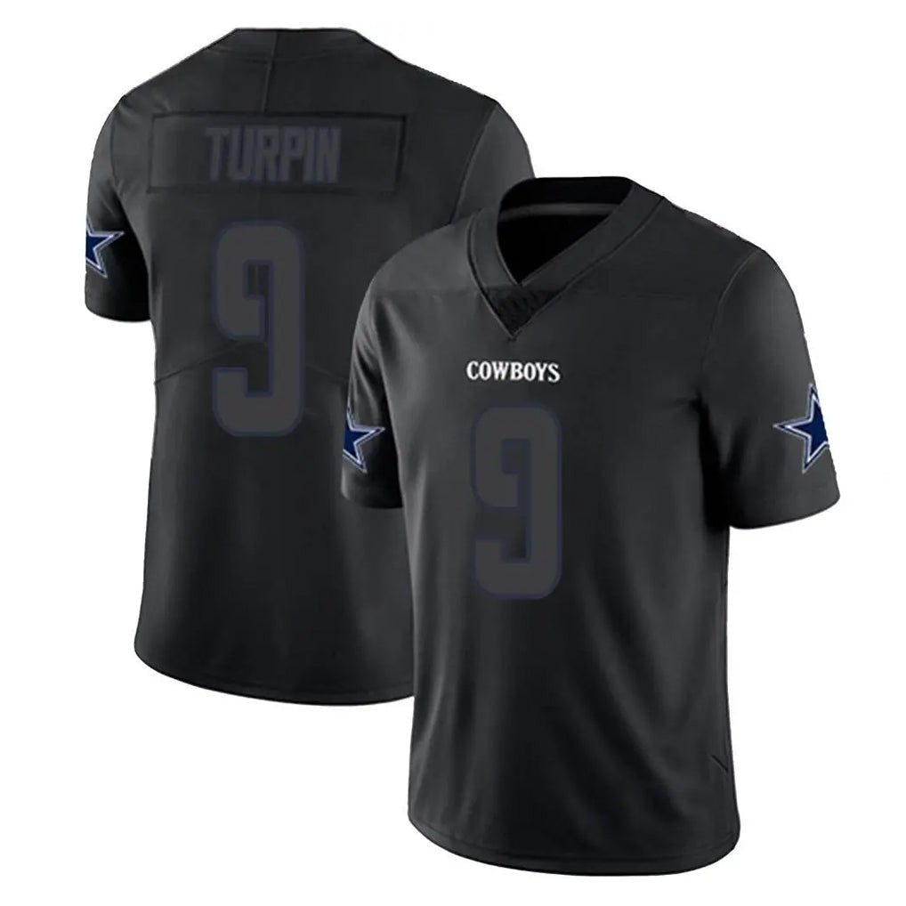 Tlead D.Cowboys #9 KaVontae Turpin Player Black Impact Limited Home Game Stitched Jerseys