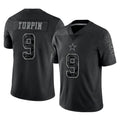 Tlead D.Cowboys #9 KaVontae Turpin Player Black Limited Reflective Home Game Stitched Jerseys