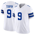 Tlead D.Cowboys #9 KaVontae Turpin Player White Limited Vapor F.U.S.E. Home Game Stitched Jerseys