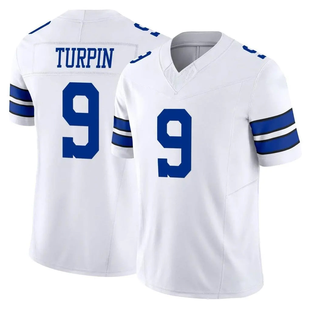 Tlead D.Cowboys #9 KaVontae Turpin Player White Limited Vapor F.U.S.E. Home Game Stitched Jerseys