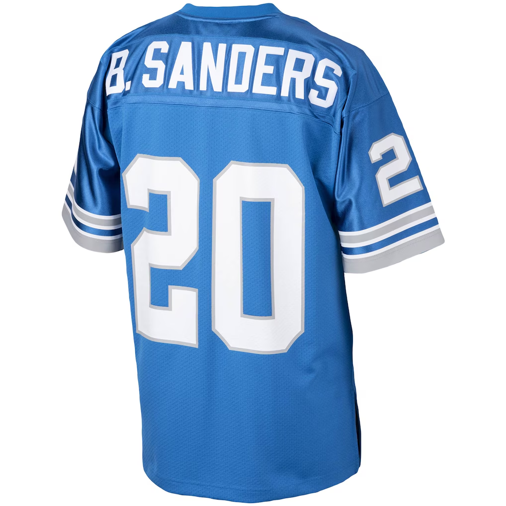 Tlead D.Lions 1993 #20 Barry Sanders Mitchell & Ness Blue Authentic Throwback Retired Player Stitched Jerseys