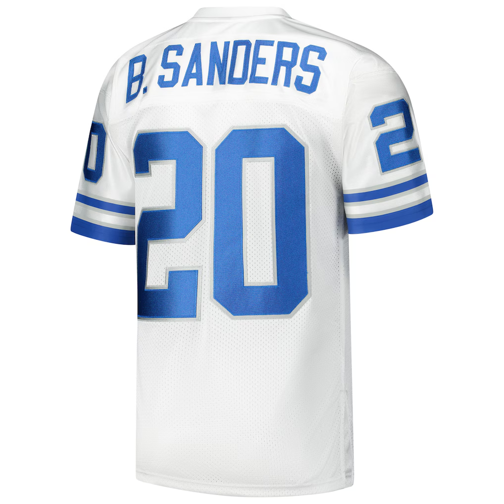 Tlead D.Lions 1994 #20 Barry Sanders Mitchell & Ness White Authentic Throwback Retired Player Stitched Jerseys