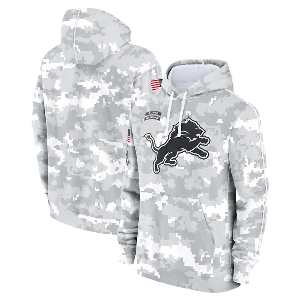 Tlead D.Lions Arctic Camo Salute to Service Hoodies Limited Game Blank Player Stitched Jerseys