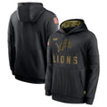 Tlead D.Lions Black Salute to Service Hoodies Limited Game Blank Player Stitched Jerseys