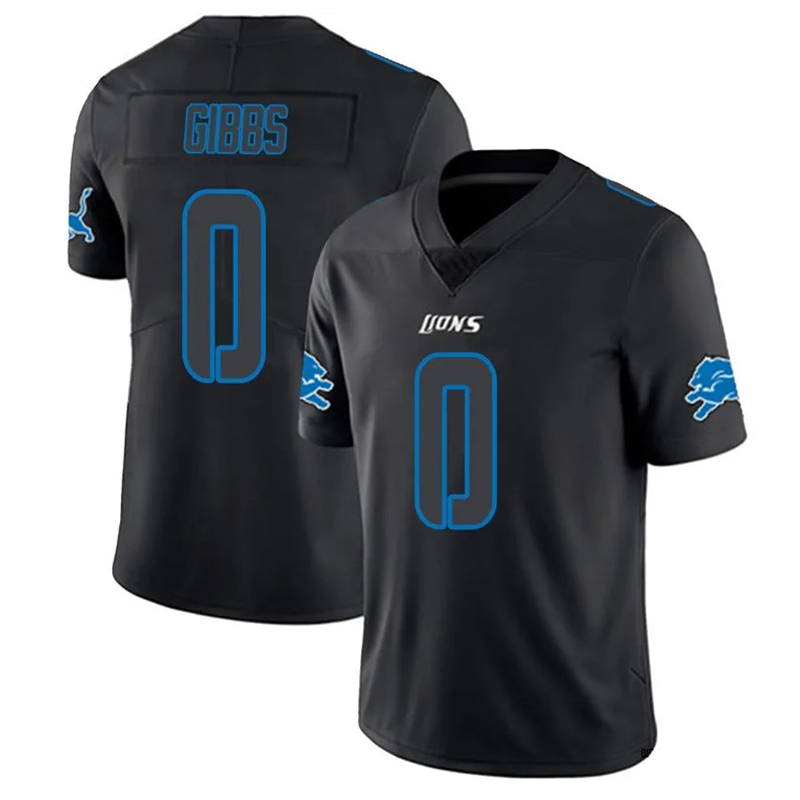 Tlead D.Lions #0 Jahmyr Gibbs Player Black Limited Fashion Stitched Jerseys