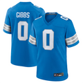 Tlead D.Lions #0 Jahmyr Gibbs Player Blue Replica Game Stitched Jerseys