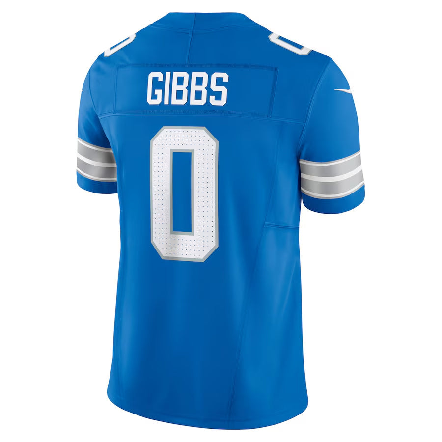 Tlead D.Lions #0 Jahmyr Gibbs Player Blue Vapor F.U.S.E. Limited Game Stitched Jerseys