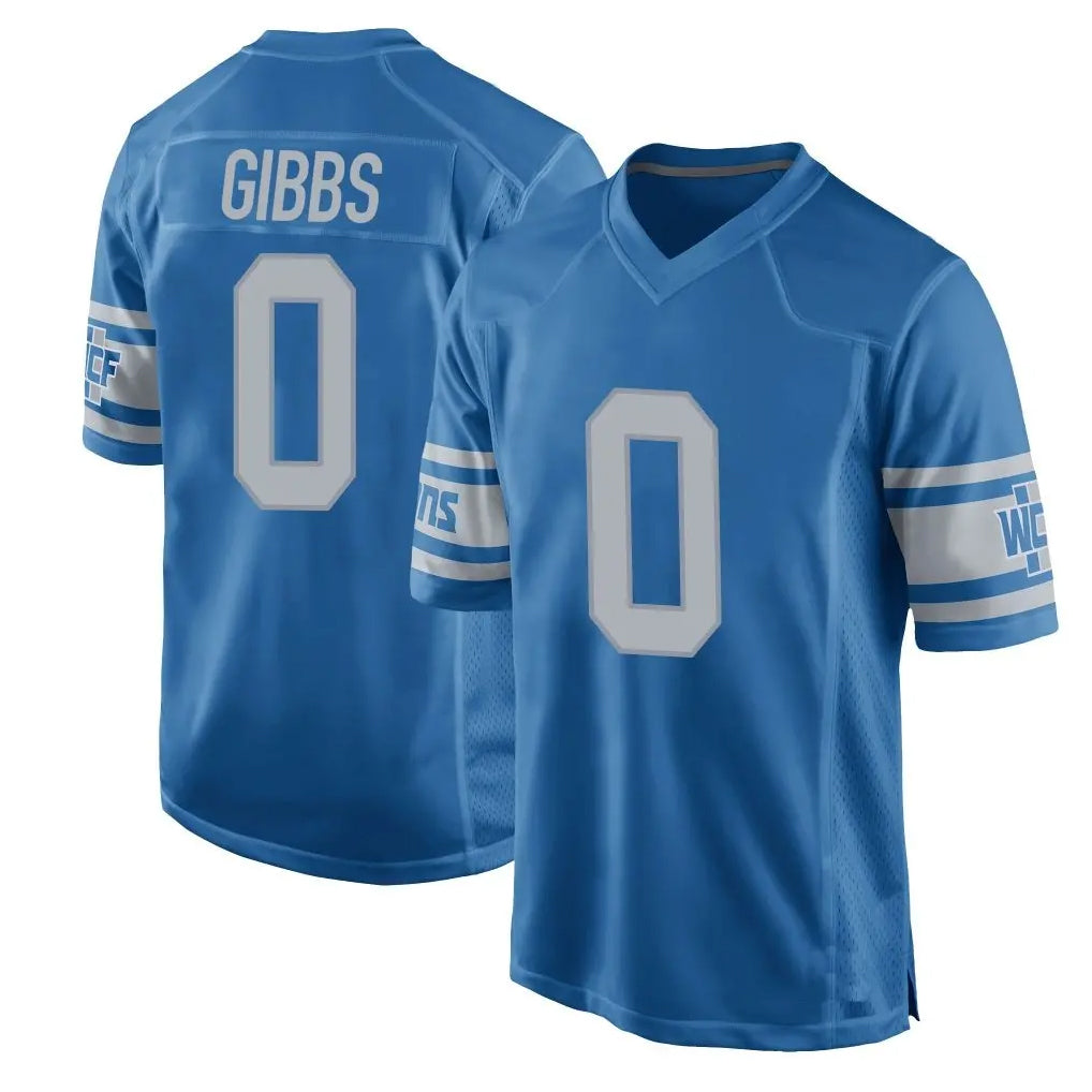 Tlead D.Lions #0 Jahmyr Gibbs Player Blue Vapor Untouchable Throwback Game Stitched Jerseys