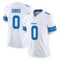 Tlead D.Lions #0 Jahmyr Gibbs Player White Limited Vapor F.U.S.E. Alternate Home Game Stitched Jerseys