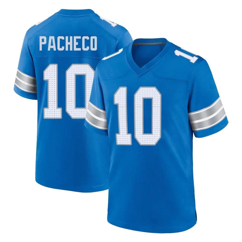 Tlead D.Lions #10 Isiah Pacheco Player Blue Alternate Home Game Stitched Jerseys