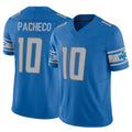 Tlead D.Lions #10 Isiah Pacheco Player Blue Vapor F.U.S.E. Limited Home Game Stitched Jerseys