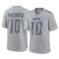 Tlead D.Lions #10 Isiah Pacheco Player Gray Atmosphere Fashion Home Game Stitched Jerseys