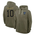 Tlead D.Lions #10 Isiah Pacheco Player Olive Salute to Service Pullover Hoodies Limited Stitched Jerseys