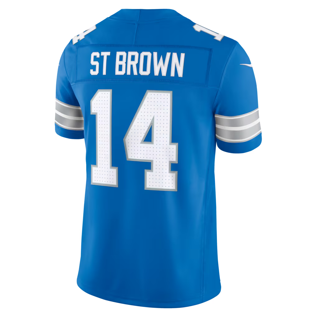 Tlead D.Lions #14 Amon-Ra St. Brown Blue Team Vapor F.U.S.E. Stitched Limited Jerseys
