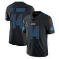 Tlead D.Lions #14 Amon-Ra St. Brown Player Black Impact Limited Home Game Stitched Jerseys