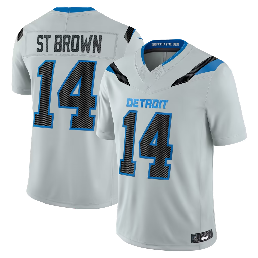 Tlead D.Lions #14 Amon-Ra St. Brown Silver 2026 Rivalries Collection Limited Stitched Jerseys
